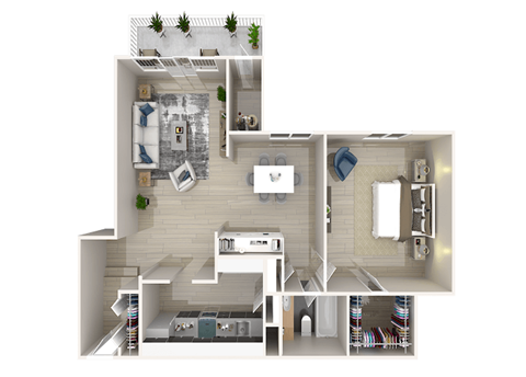 a floor plan of a two bedroom apartment with a kitchen and living roomat The Glendale Residence Apartments, Lanham